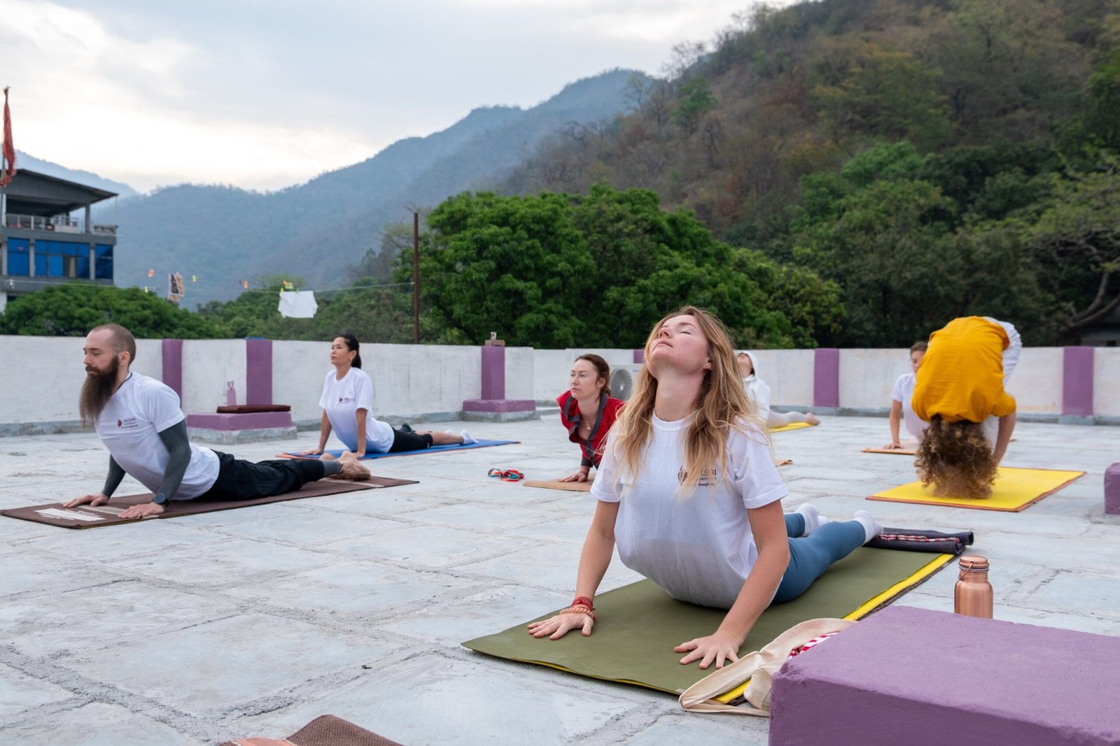 Yoga session at a wellness retreat